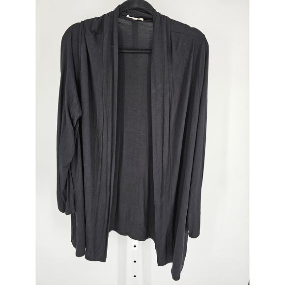 Joie De Vivre Womens Sz 2X Lightweight Open Front Cardigan Sweater Black - Picture 1 of 4